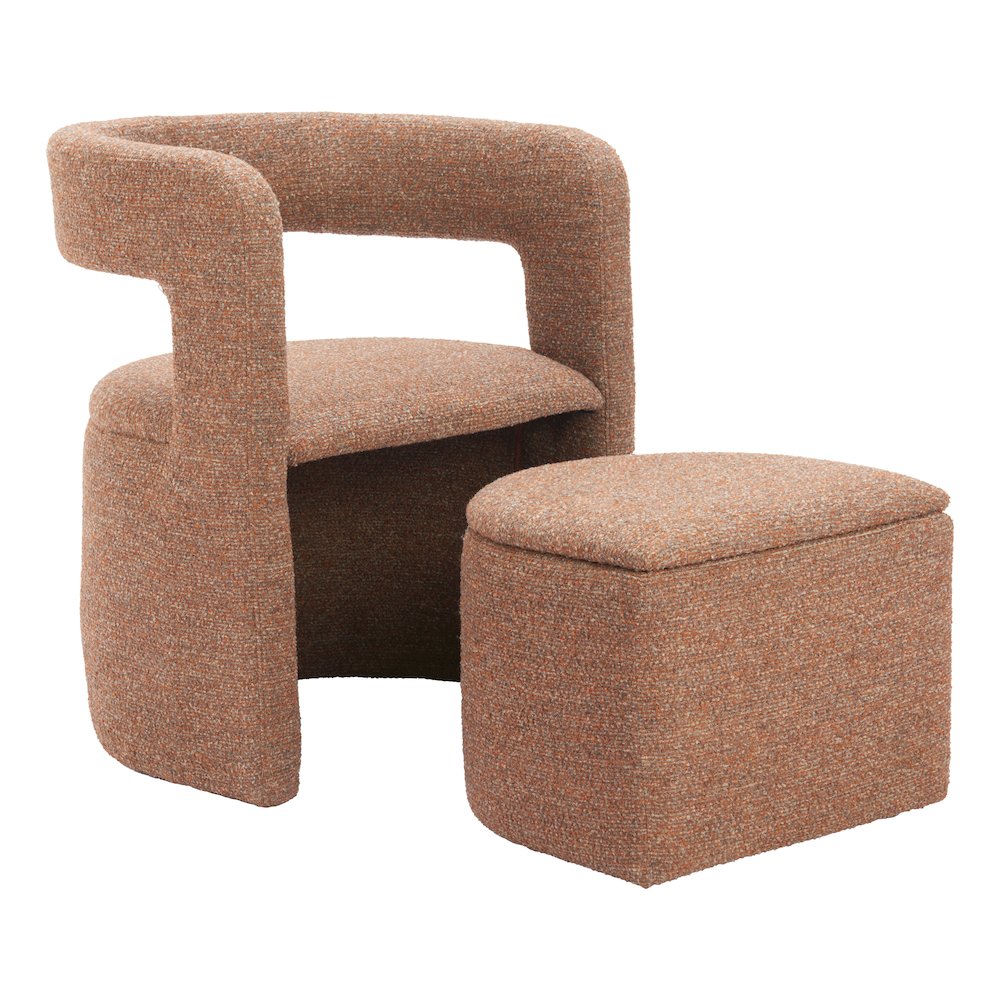Atria Accent Chair & Ottoman Tawny Brown. Picture 6