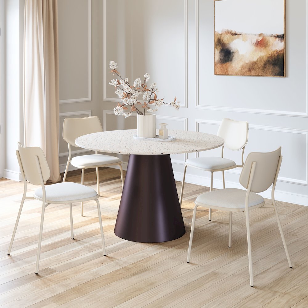 Zeal Dining Chair (Set of 4) Light Gray & Beige. Picture 9