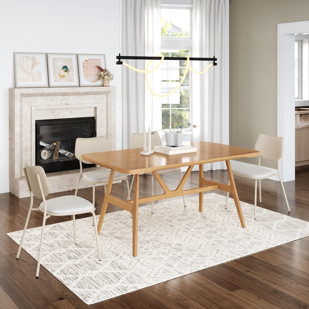 Zeal Dining Chair (Set of 4) Light Gray & Beige. Picture 10