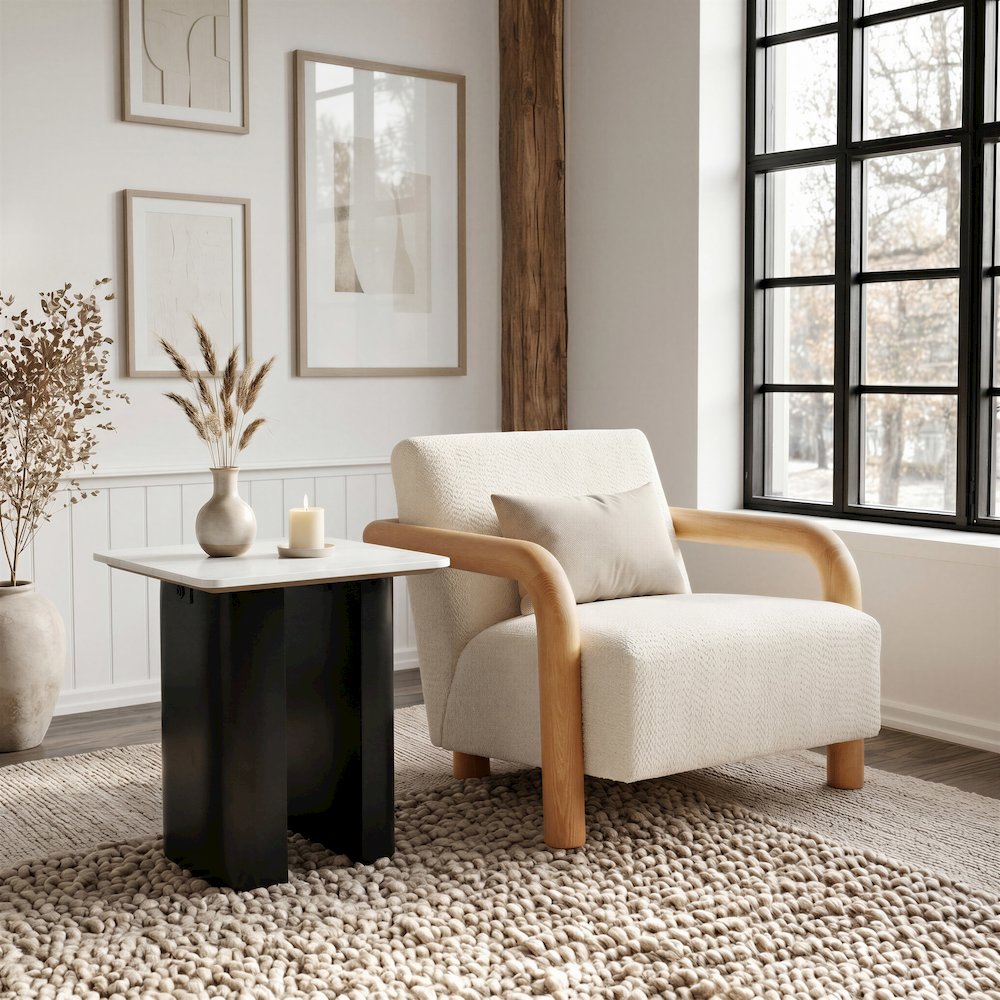 Fiora Side Table White & Black. Picture 2
