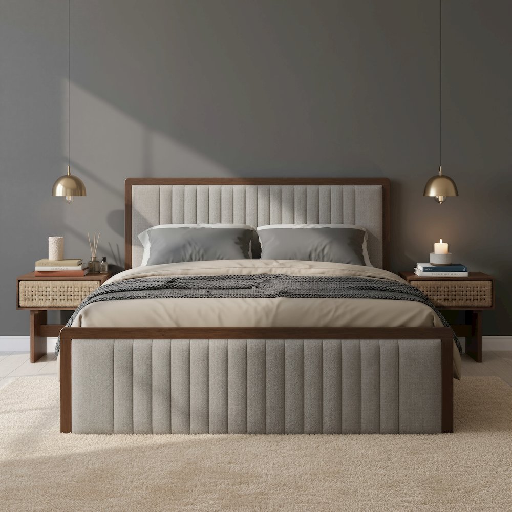 Amaria Nightstand Natural & Walnut. Picture 4