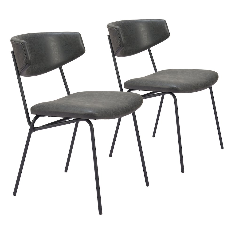 Charon Dining Chair (Set of 2) Vintage Black. Picture 6