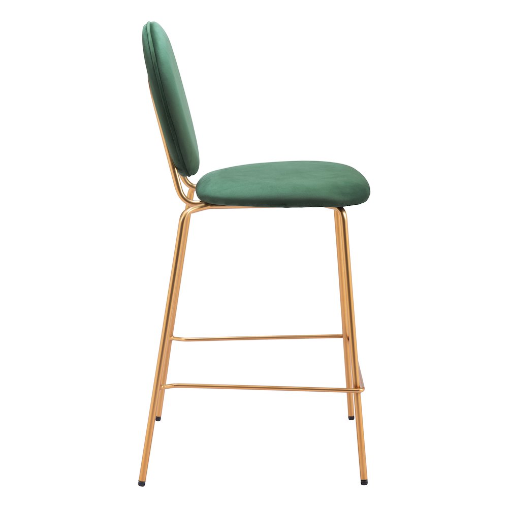 Odessa Counter Stool (Set of 2) Green & Gold. Picture 2