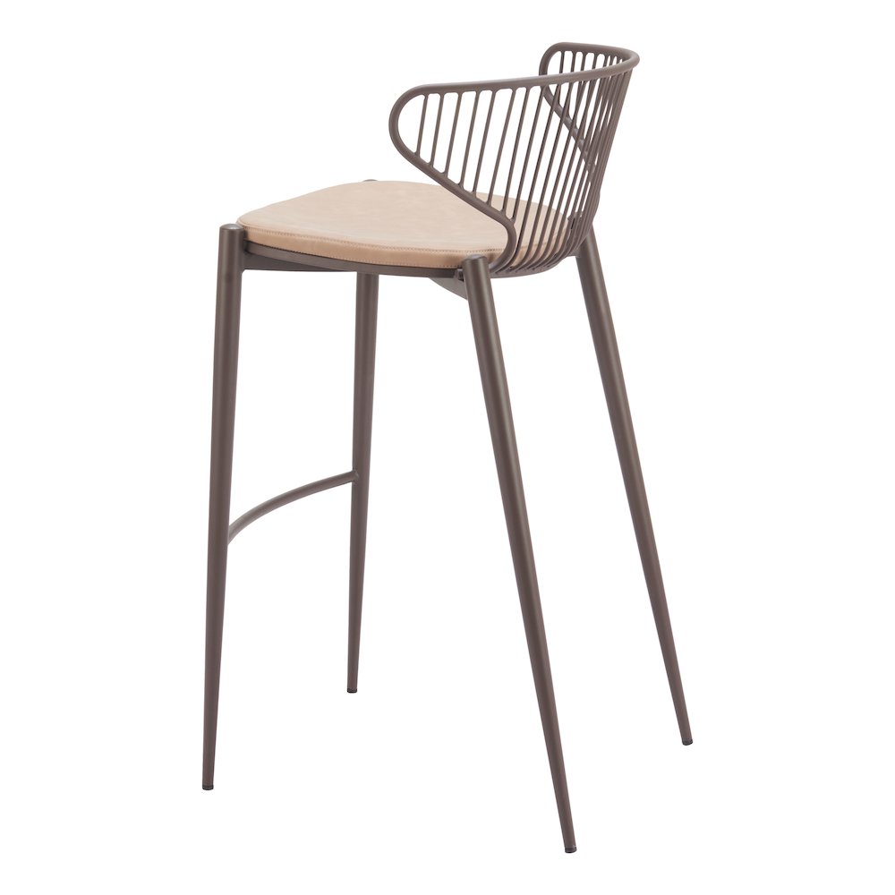 Silues Barstool (Set of 2) Taupe & Brown. Picture 7