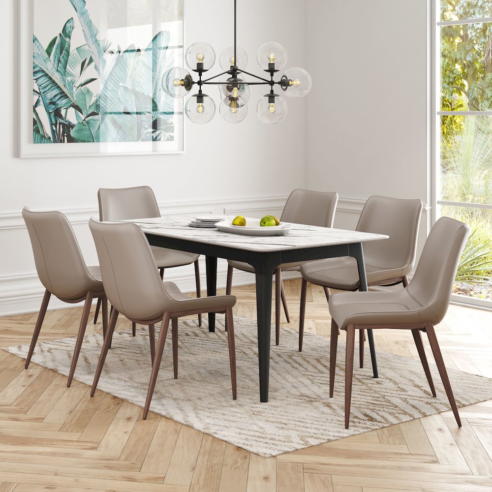Magnus Dining Chair (Set of 2) Brown & Walnut. Picture 9