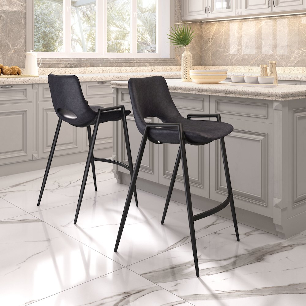 Desi Counter Stool (Set of 2) Black. Picture 9