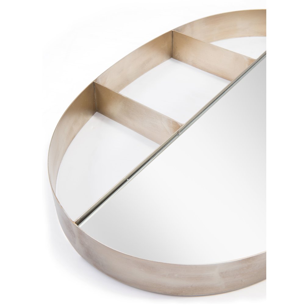 Latitude Oval Shelf Mirror Antique Bronze. Picture 4