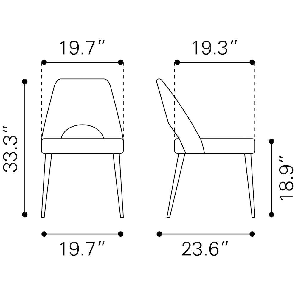 Leith Dining Chair (Set of 2) Black. Picture 10