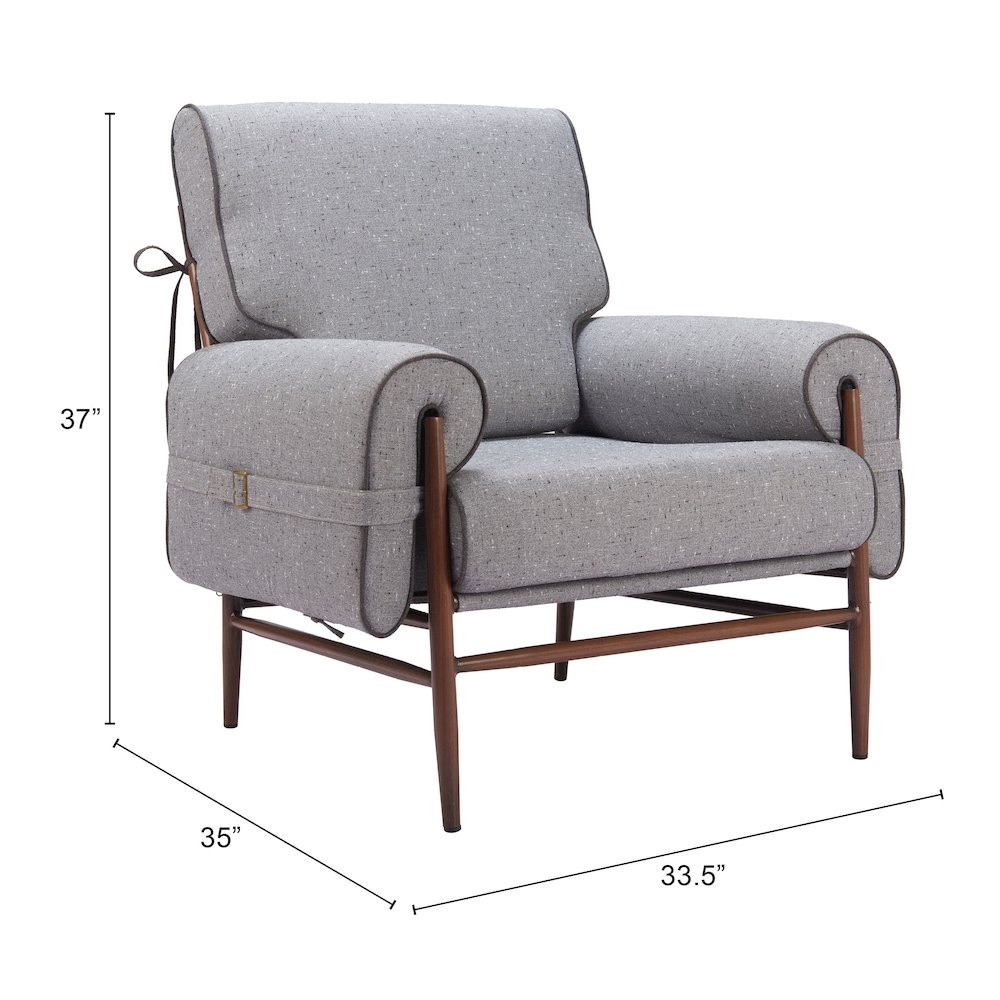 Klem Accent Chair Gray. Picture 8