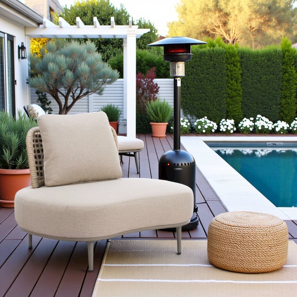 Beige Outdoor Club Chair, Wide Cushioned Patio Chair for Relaxation. Picture 2