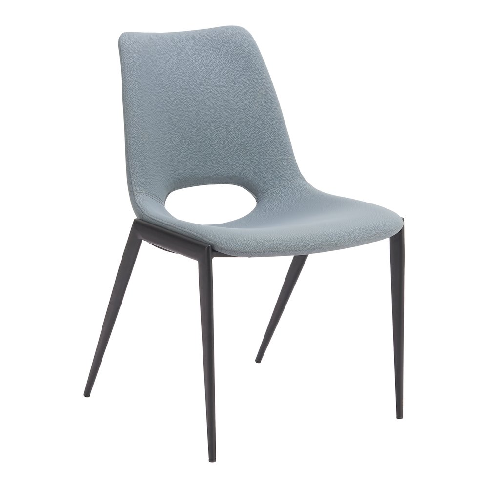 Desi Armless Dining Chair (Set of 2) Azure Gray. Picture 1