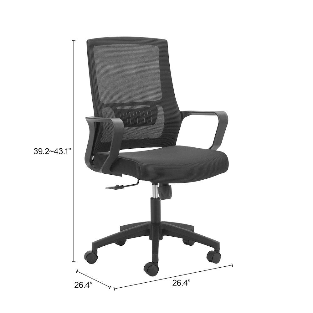 Jett Low Back Office Chair Black. Picture 7