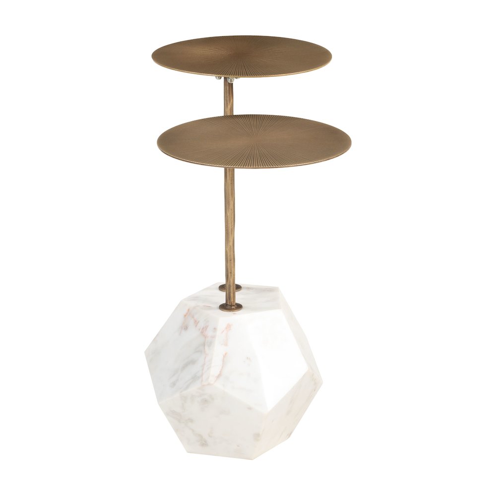 Anten Side Table Brass & White. Picture 5
