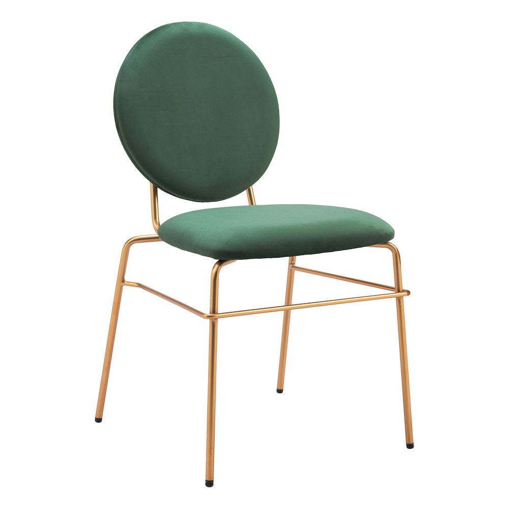 Odessa Dining Chair (Set of 2) Green & Gold. Picture 1