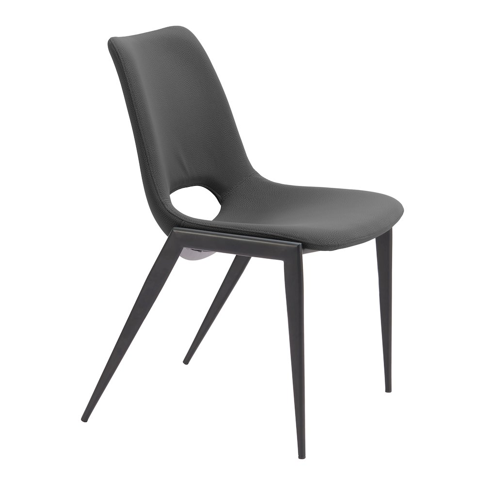 Desi Armless Dining Chair (Set of 2) Black. Picture 7