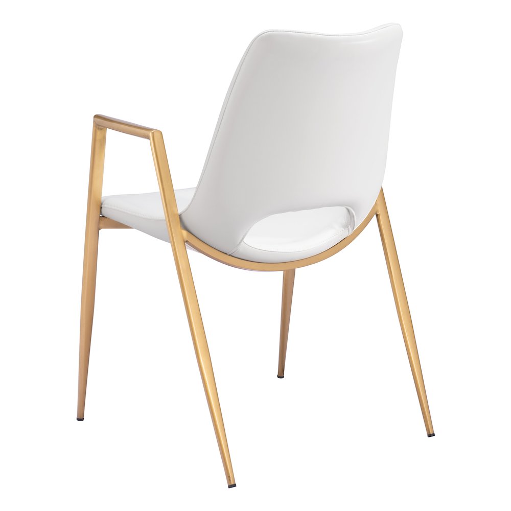 Desi Dining Chair (Set of 2) White & Gold. Picture 5
