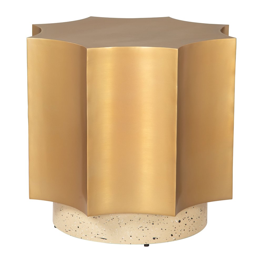 Osam Side Table Gold & Beige. Picture 1