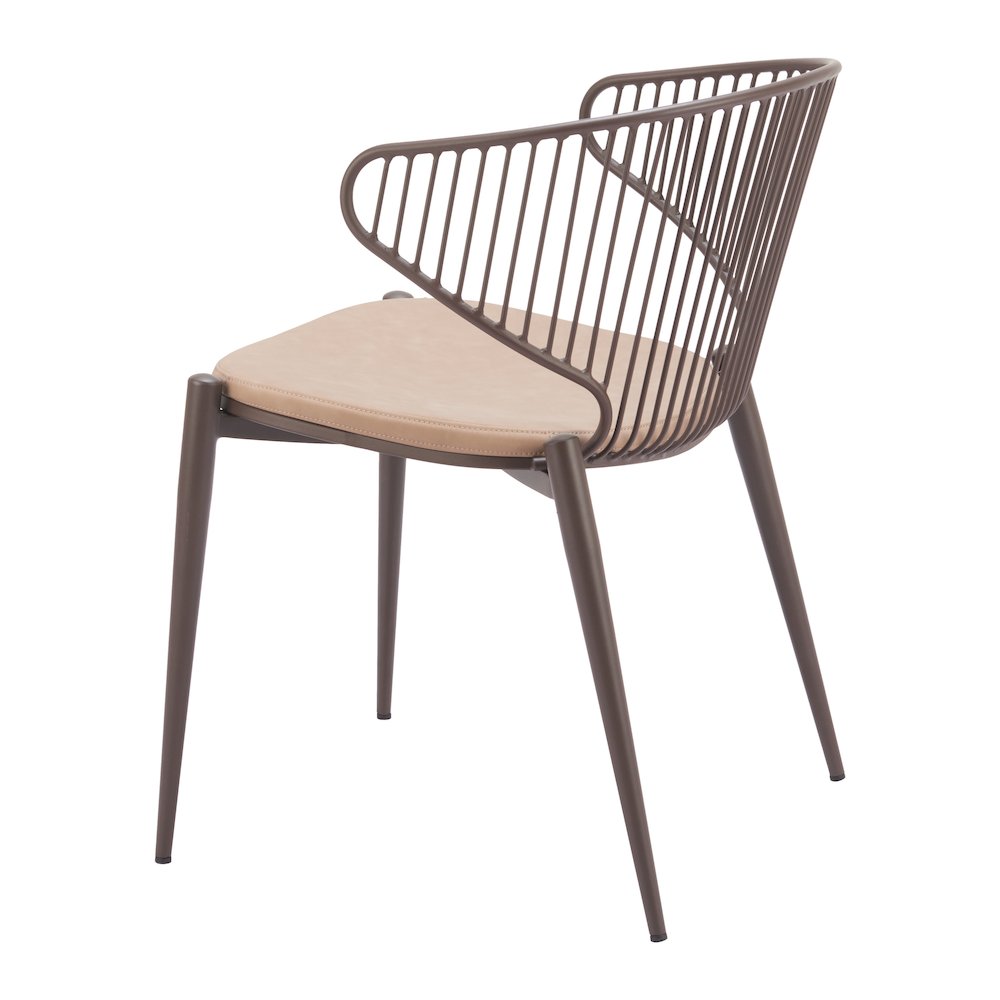 Silues Dining Chair (Set of 2) Taupe & Brown. Picture 8