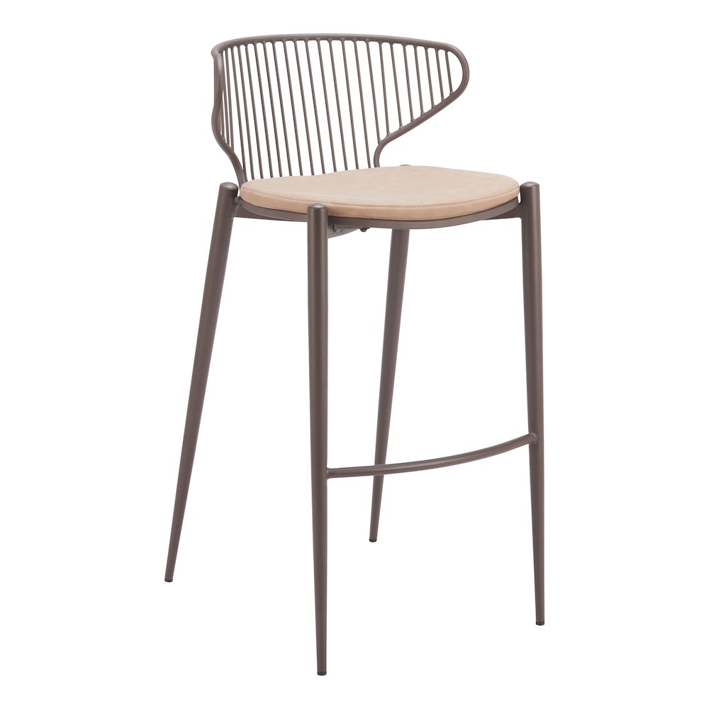 Silues Barstool (Set of 2) Taupe & Brown. Picture 8