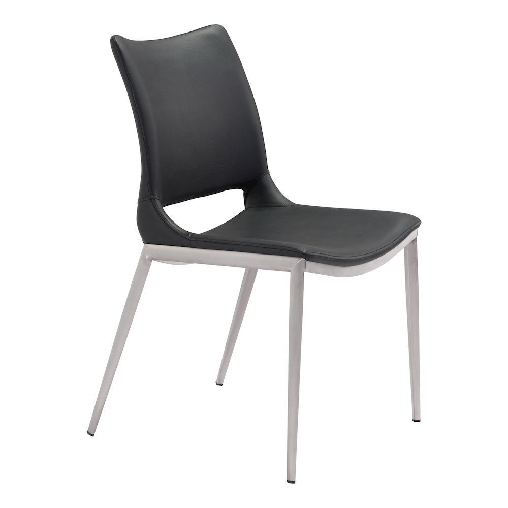 Ace Dining Chair (Set of 2) Black & Silver. Picture 1