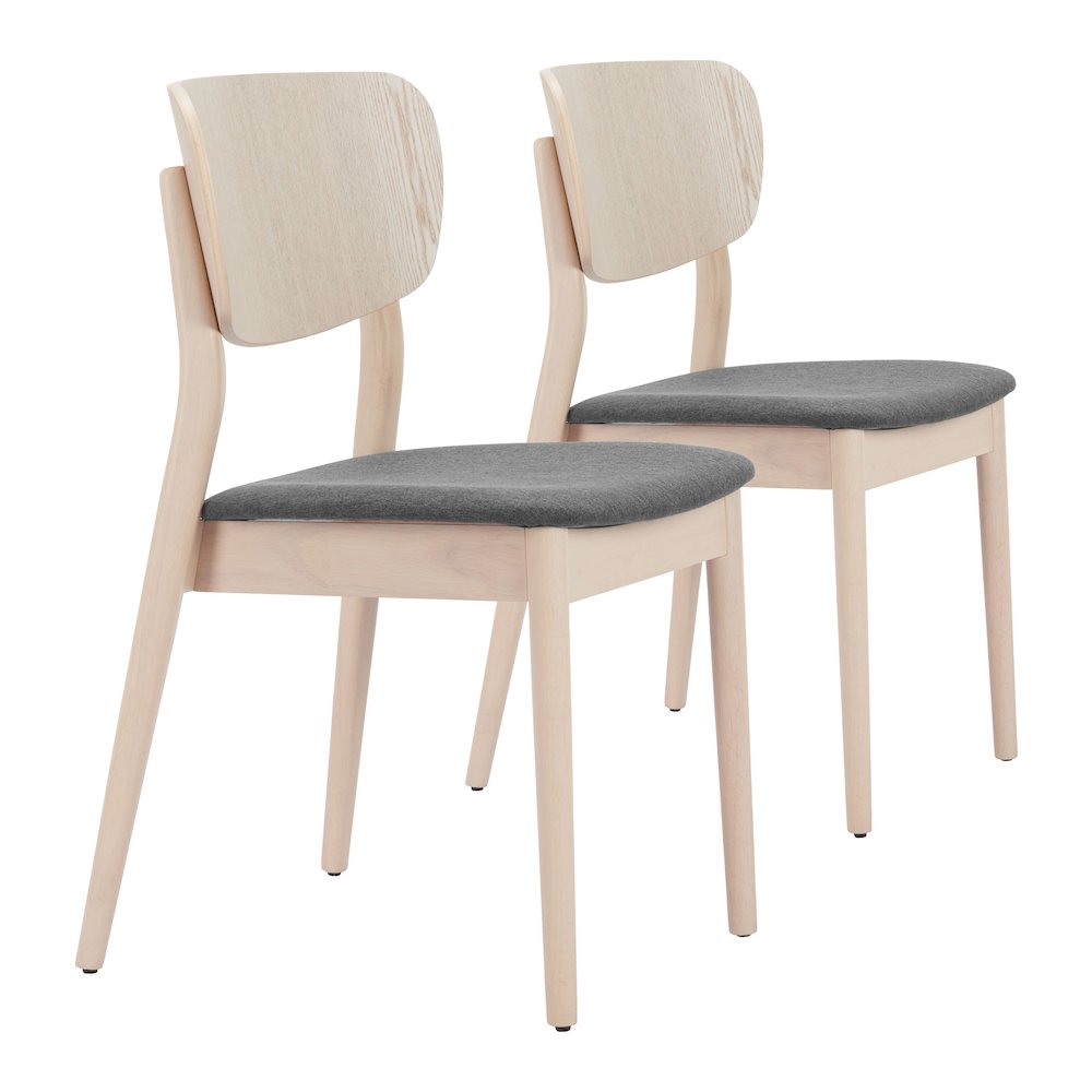 Kellua Dining Chair (Set of 2) Gray & Natural. Picture 6