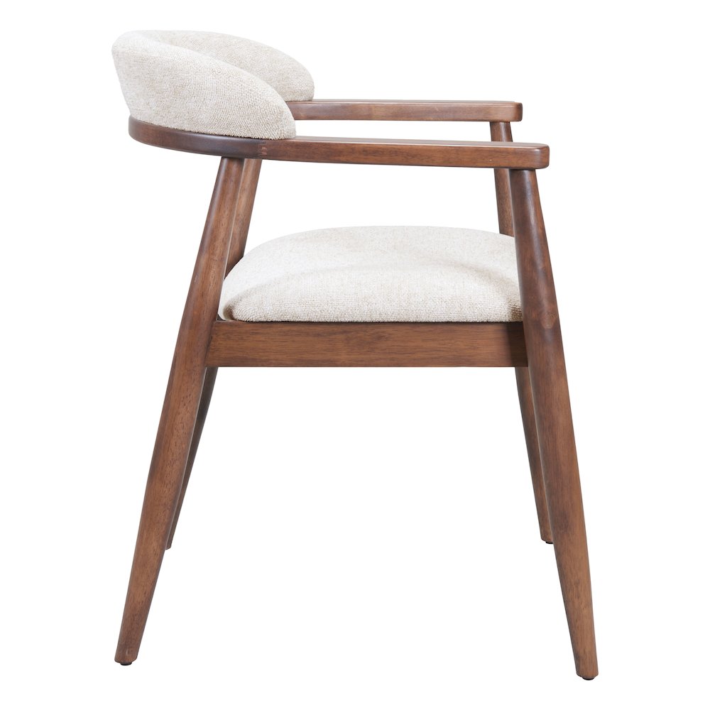Goka Dining Chair Beige & Walnut. Picture 2