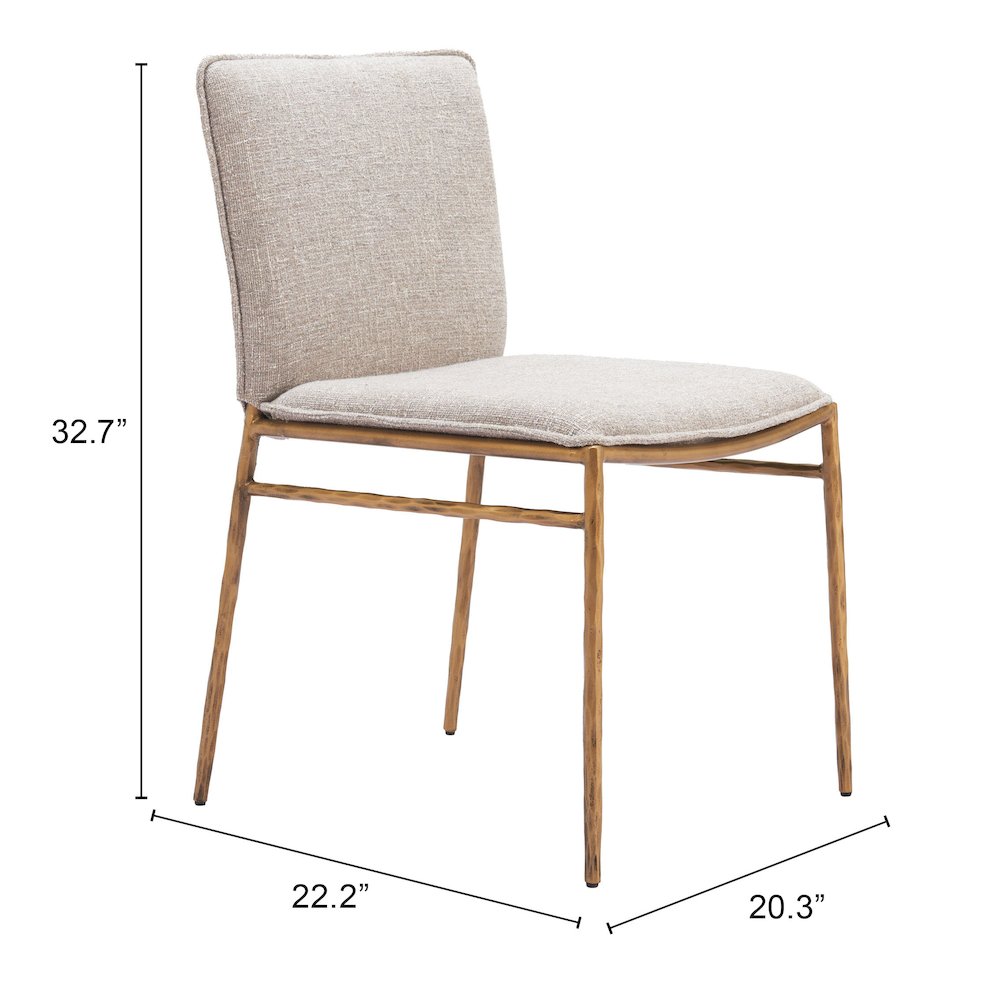 Nordvest Dining Chair Beige & Gold. Picture 8