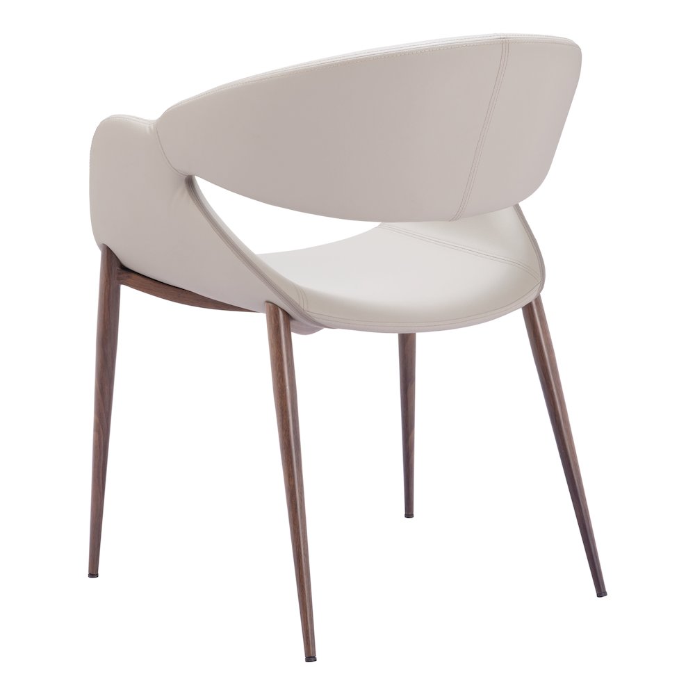 Limay Dining Chair (Set of 2) Beige & Walnut. Picture 5