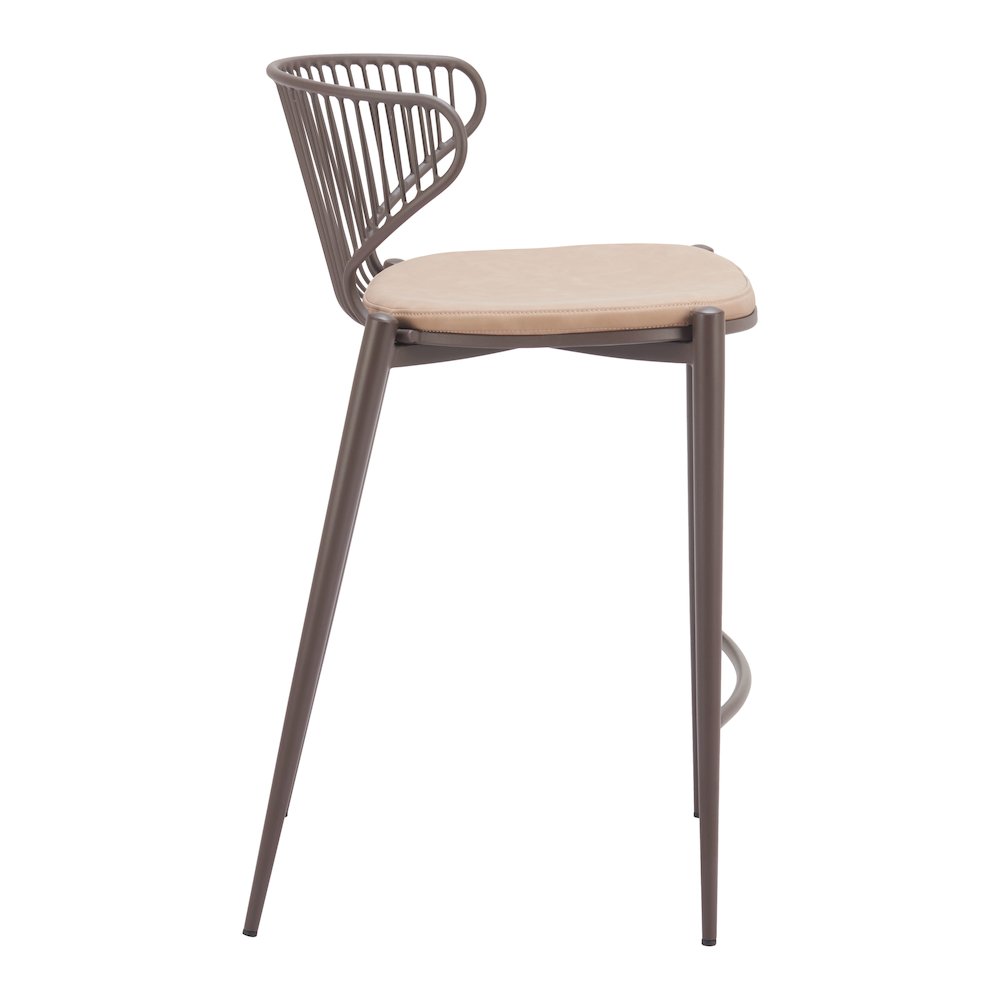 Silues Counter Stool (Set of 2) Taupe & Brown. Picture 3