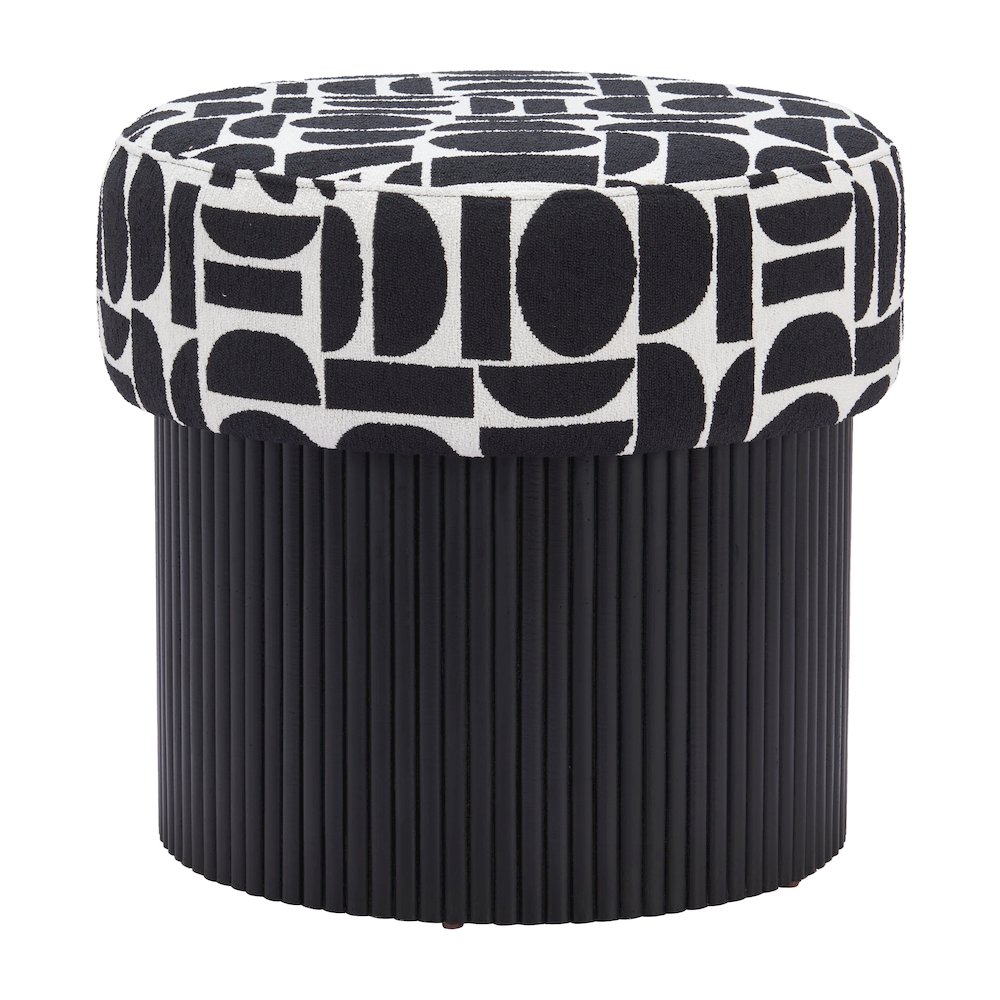 Boto Storage Ottoman Black & White. Picture 2