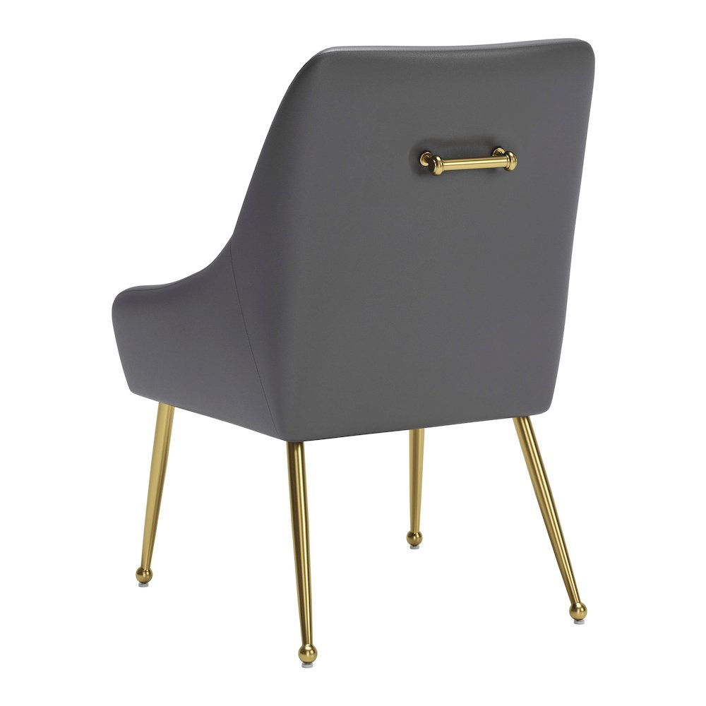 Maxine Dining Chair Gray & Gold. Picture 5