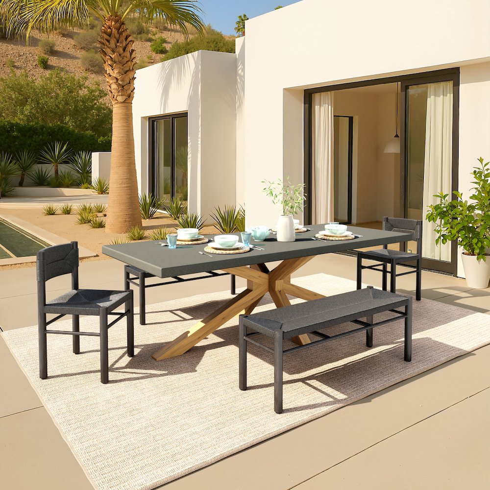 Suan Rectangular Dining Table Gray. Picture 9