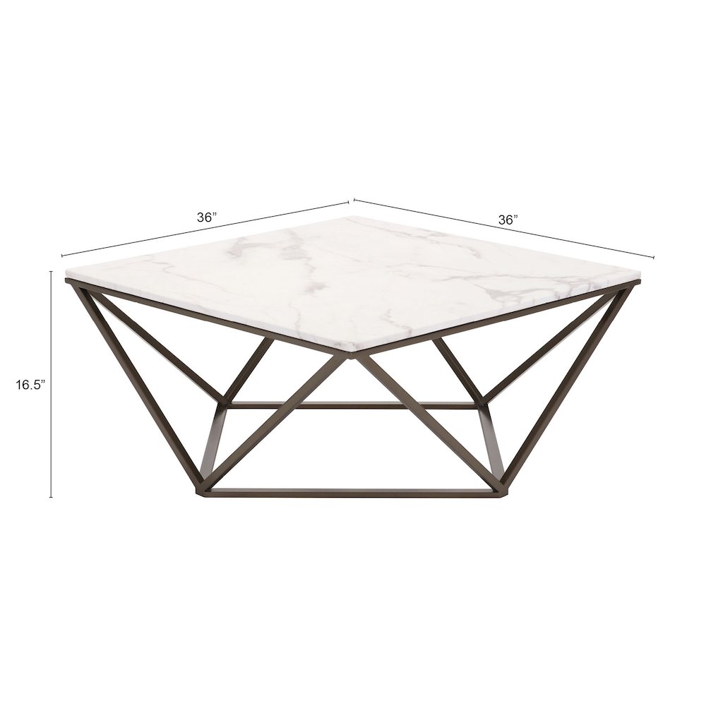 Tintern Coffee Table White & Antique Bronze. Picture 11