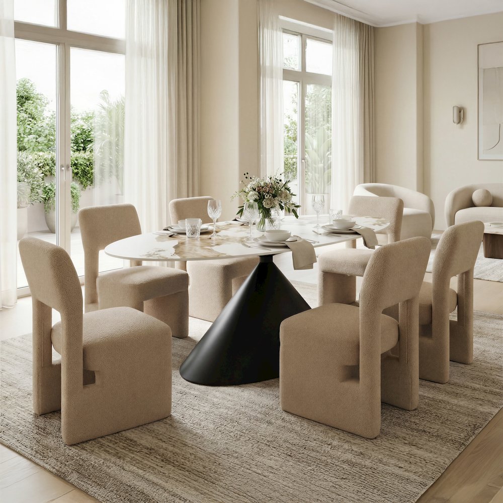 Dewey Dining Chair (Set of 2) Beige. Picture 4
