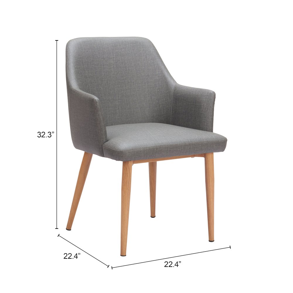Wisom Dining Chair (Set of 2) Gray. Picture 9