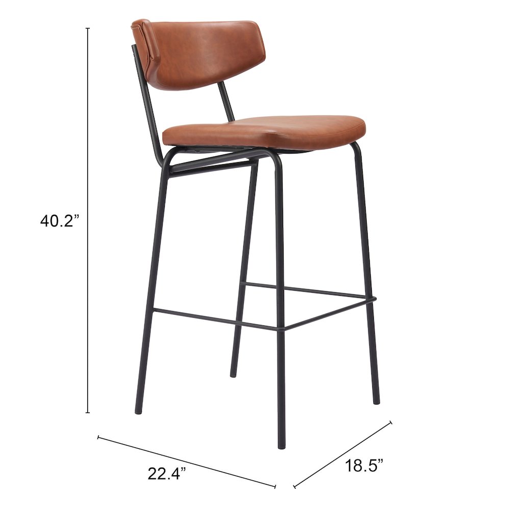 Charon Barstool (Set of 2) Vintage Brown. Picture 7