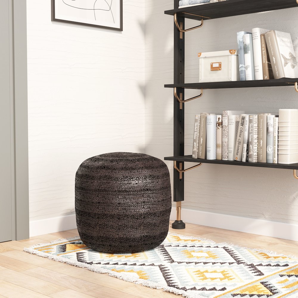 Lillian Ottoman Black. Picture 6