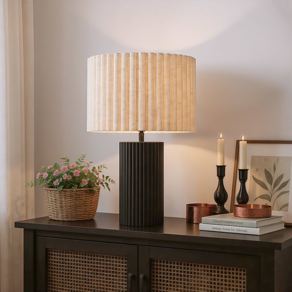 Aurora Table Lamp Beige & Black. Picture 8