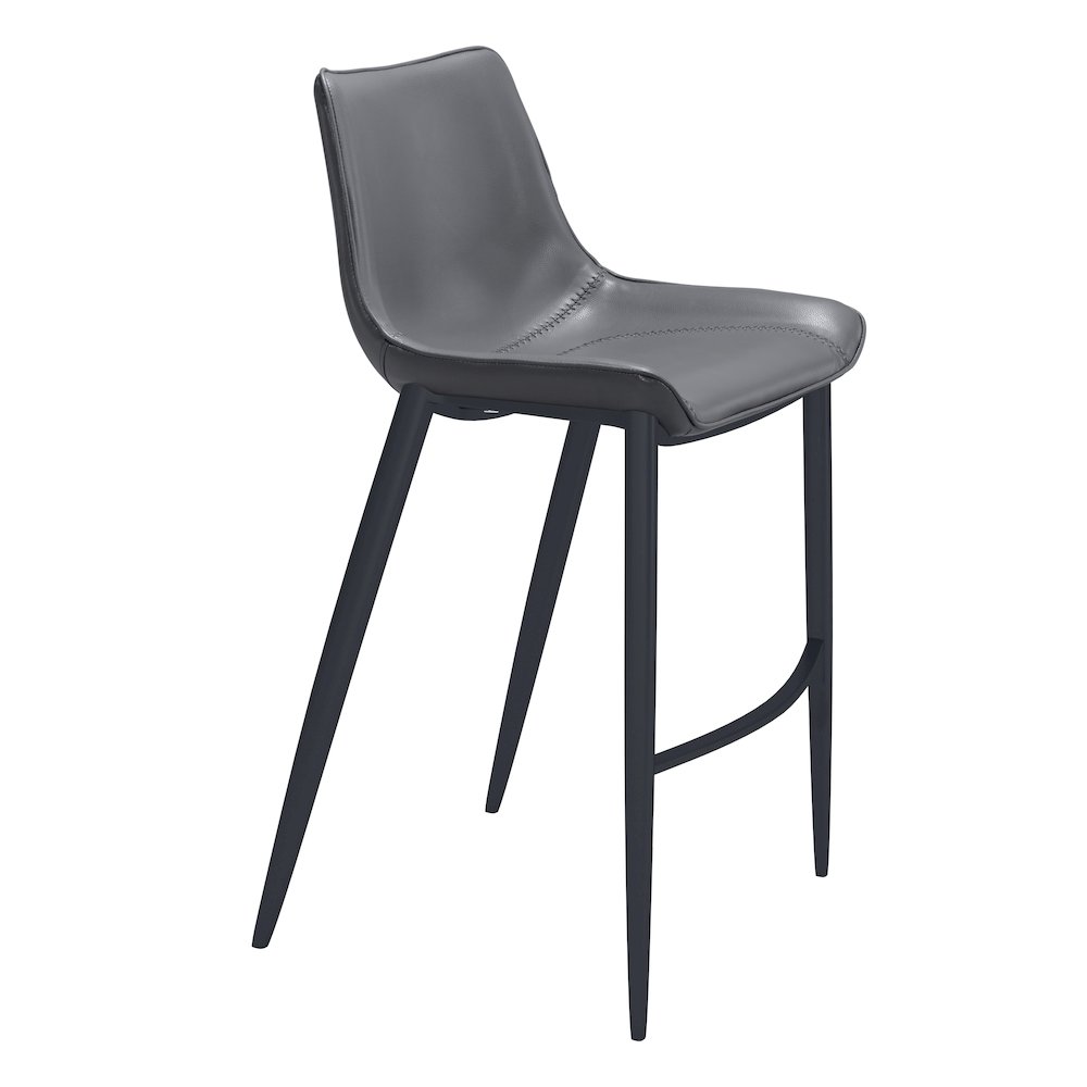 Magnus Barstool (Set of 2) Dark Gray & Black. Picture 1