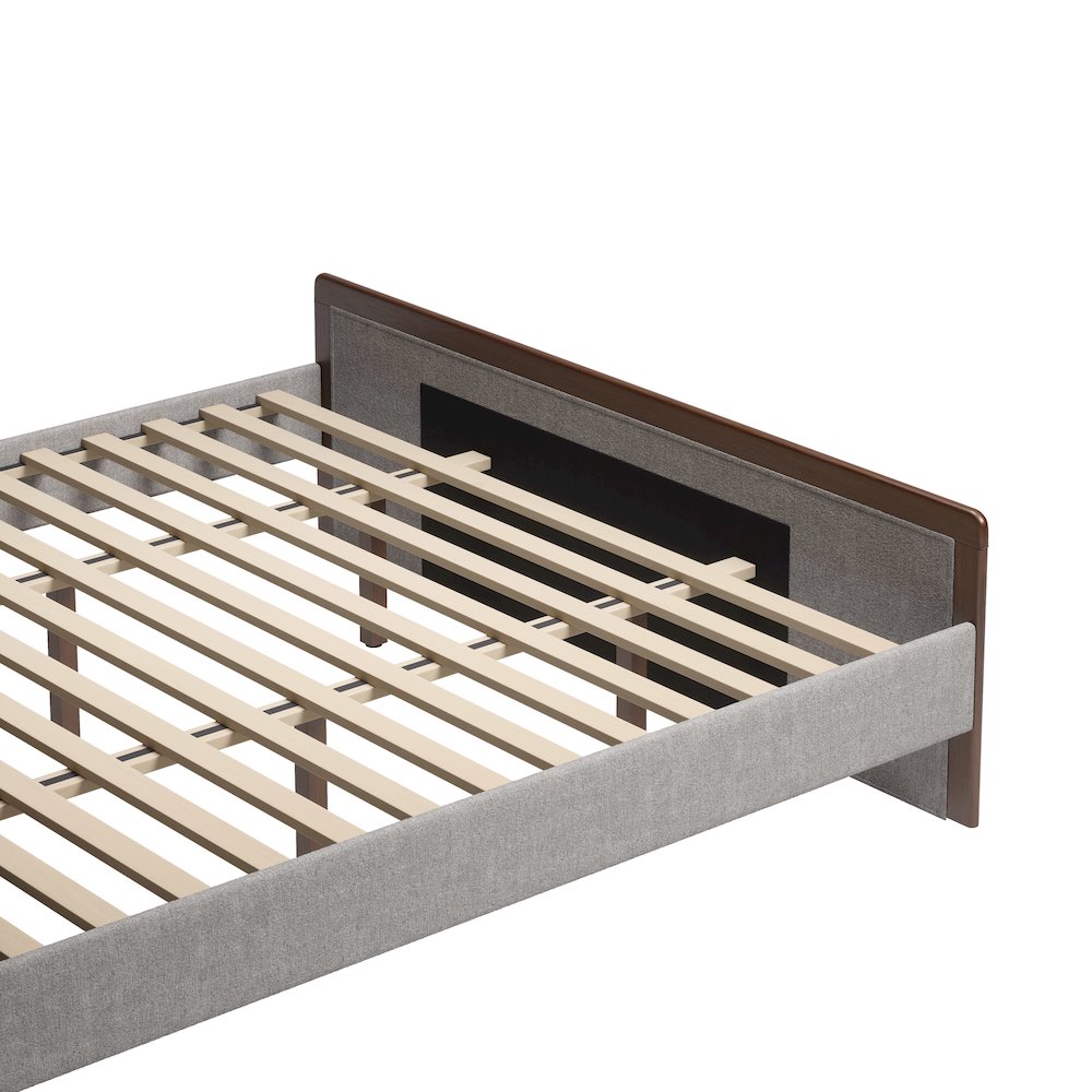 Somune King Bed Gray & Walnut. Picture 10