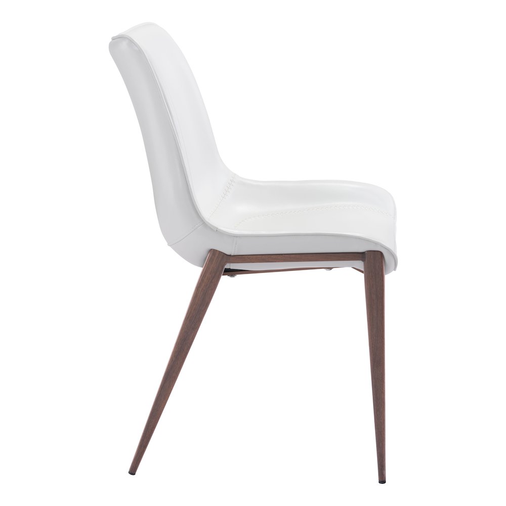 Magnus Dining Chair (Set of 2) White & Walnut. Picture 2