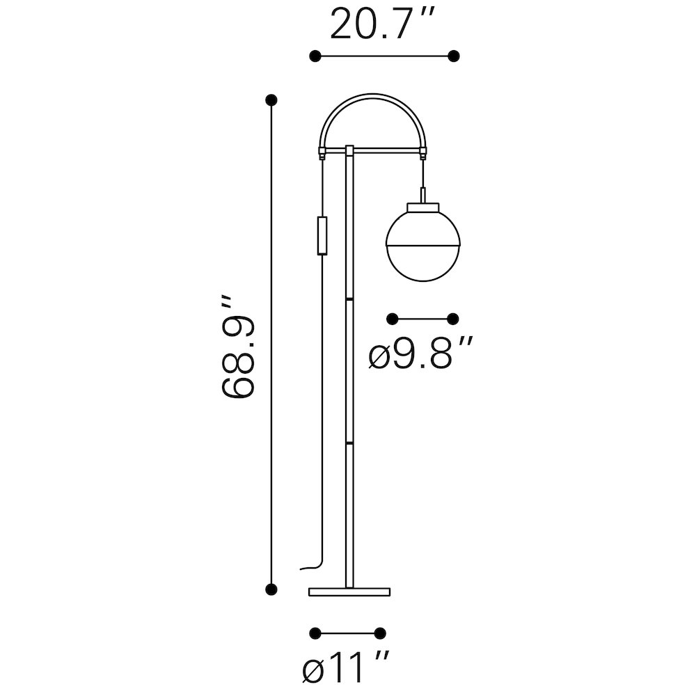 Waterloo Floor Lamp White & Bronze. Picture 9