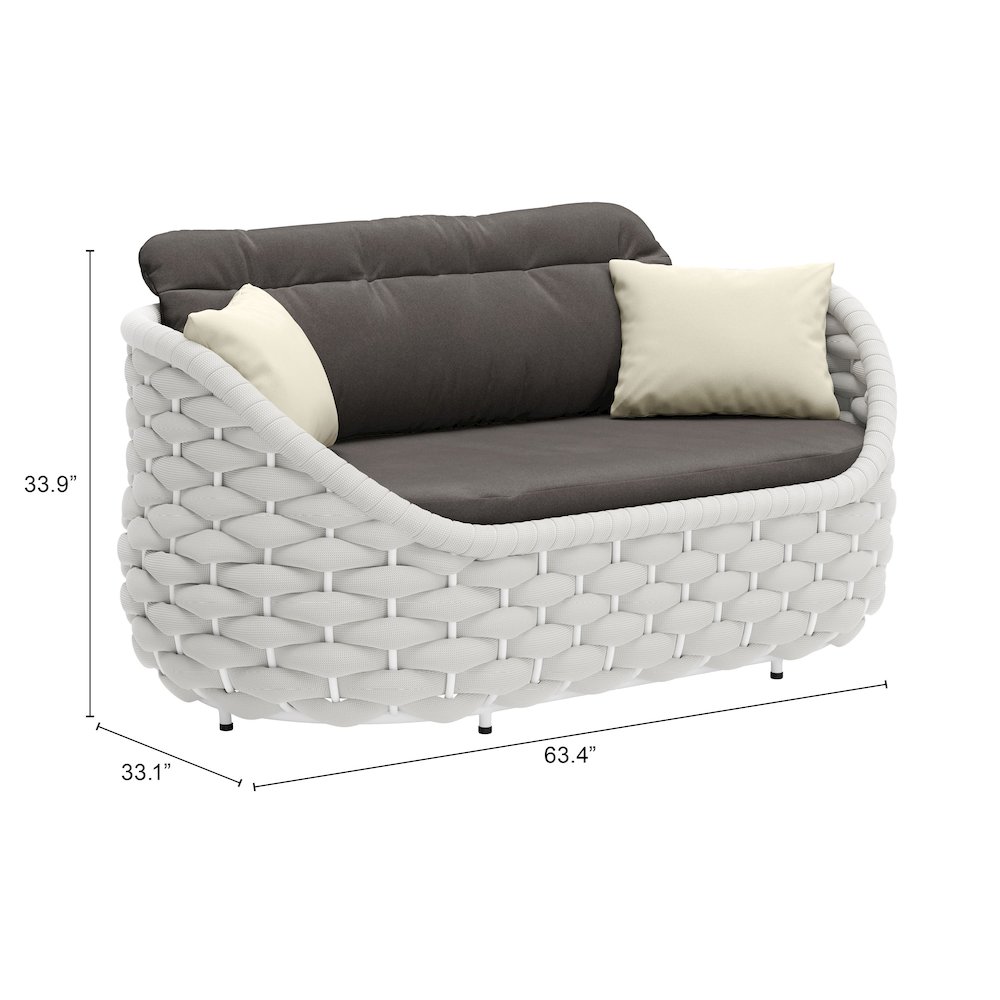 Coral Reef Loveseat Gray. Picture 7
