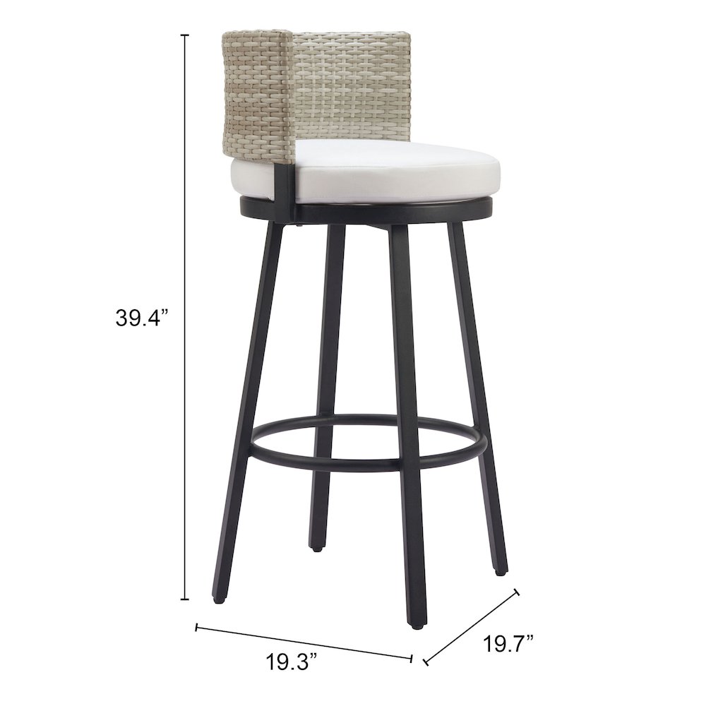 Midnight Wave Barstool White. Picture 7