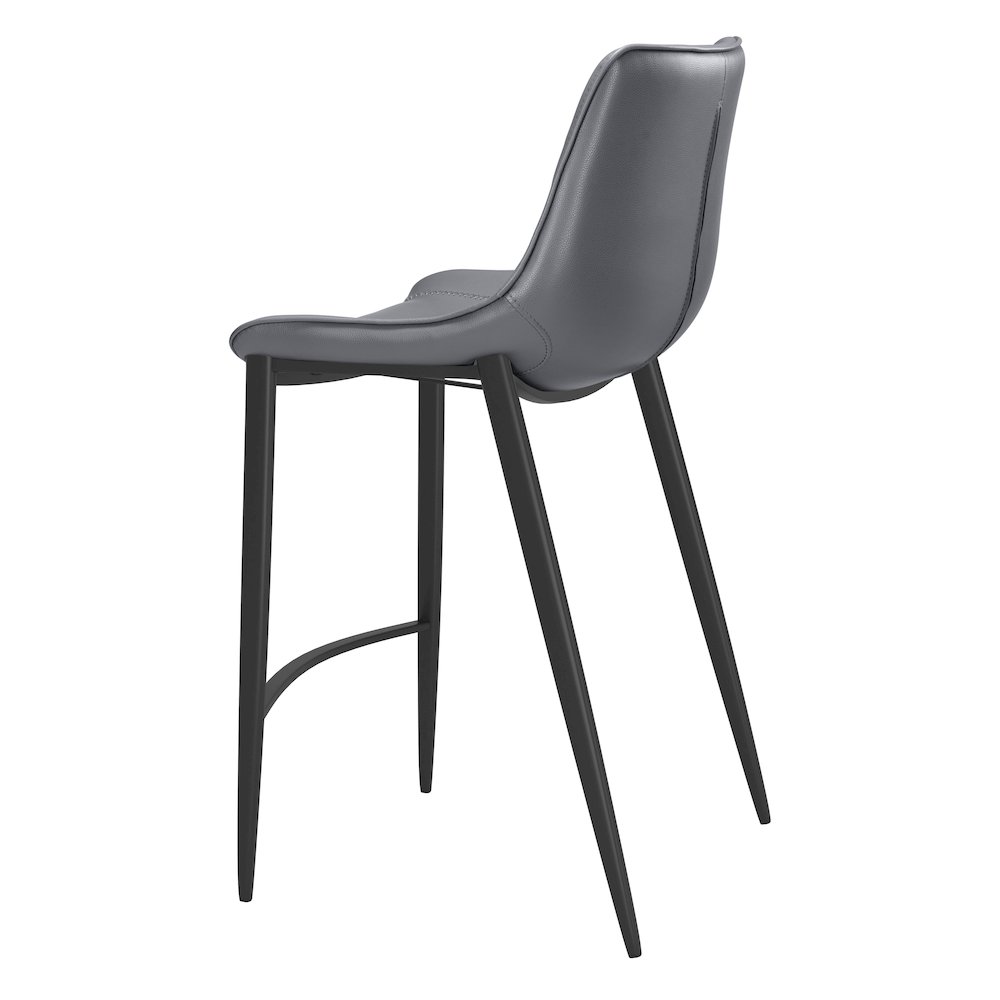 Magnus Counter Stool (Set of 2) Dark Gray & Black. Picture 5