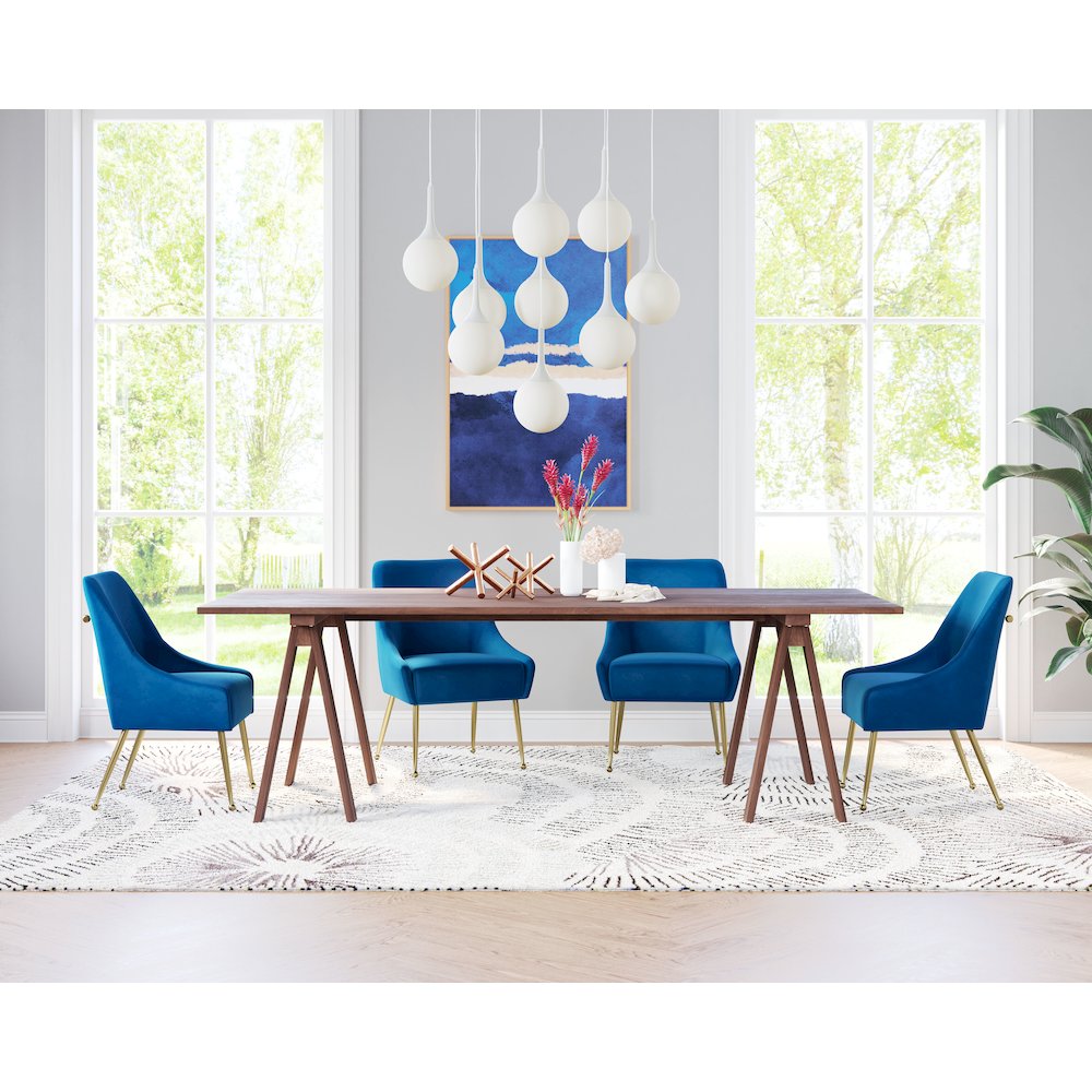 Maxine Dining Chair Navy Blue & Gold. Picture 10
