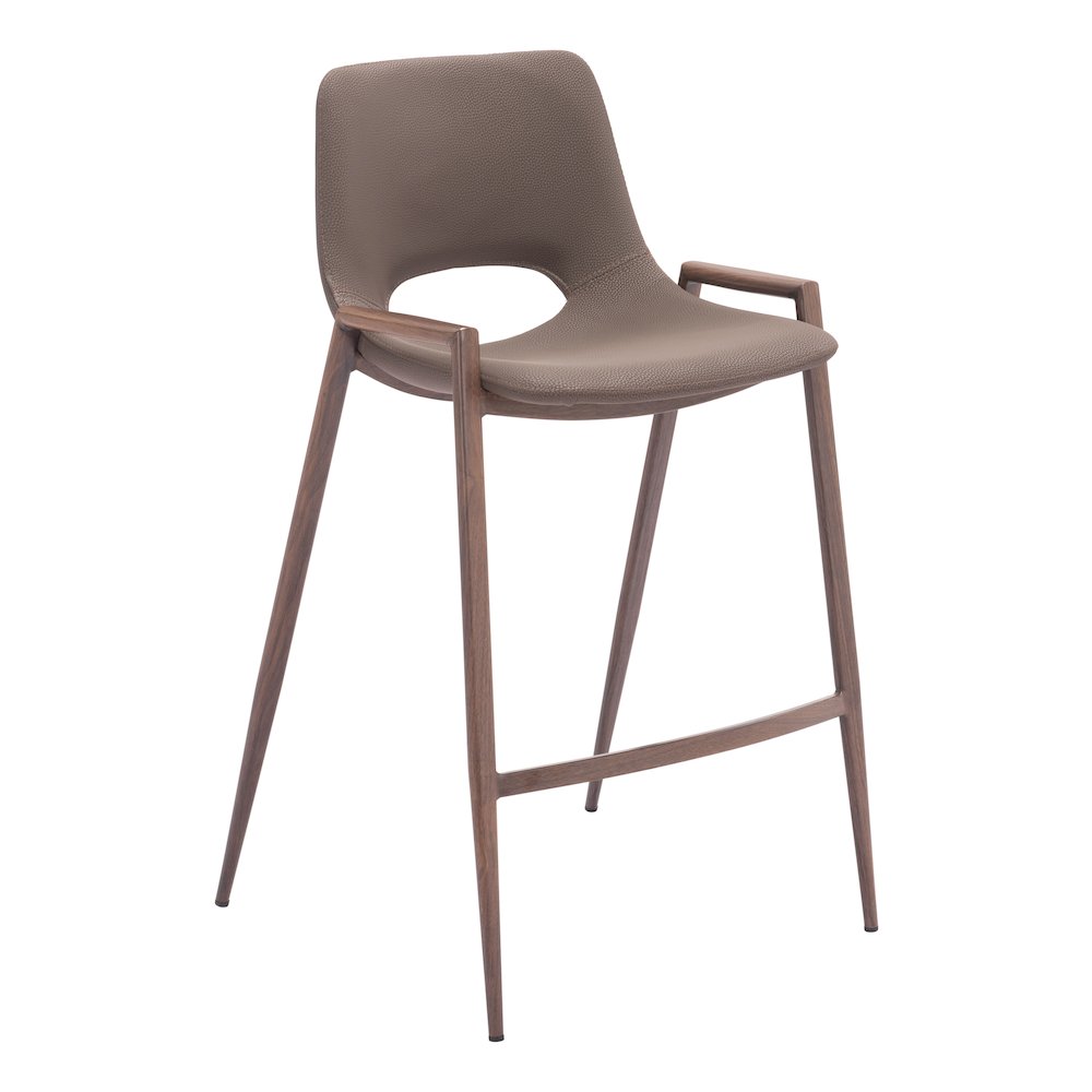 Desi Counter Stool (Set of 2) Brown & Walnut. Picture 1