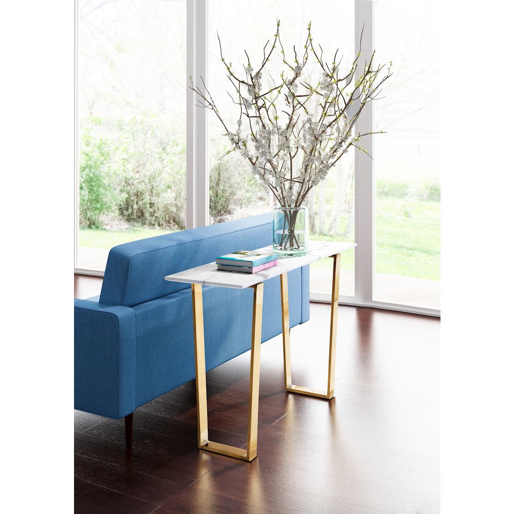 Atlas Console Table White & Gold. Picture 8