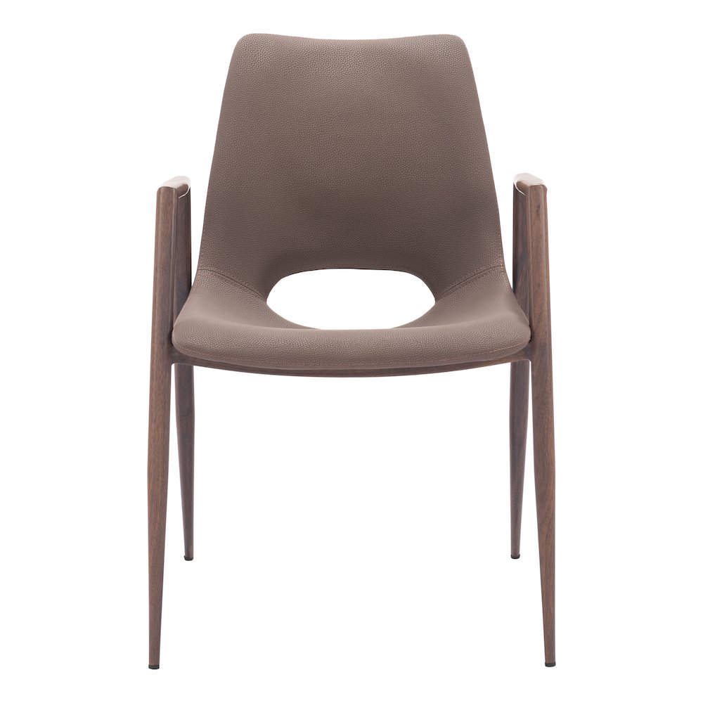 Desi Dining Chair (Set of 2) Brown & Walnut. Picture 3