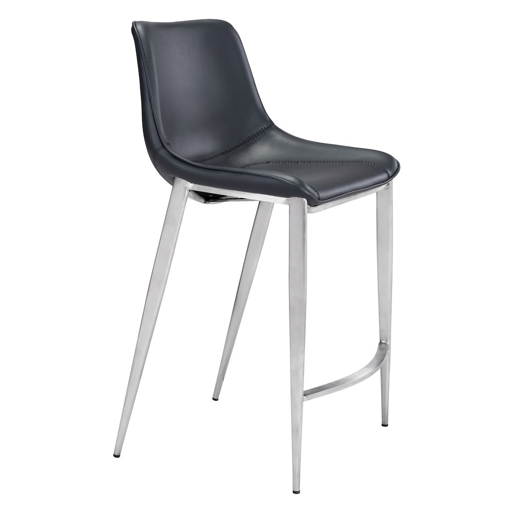 Magnus Counter Stool (Set of 2) Black & Silver. Picture 1